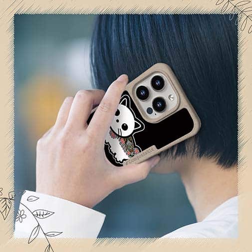 【Compos-Case】【彫姫】TATTOO HURTS 猫（ブラック）　和彫りデザイン