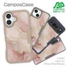 【Compos-Case】くすみカラーマーブル調 ピンク＆ゴールド