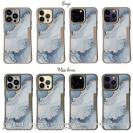 【Compos-Case】くすみカラーマーブル調 ブルー＆ゴールド