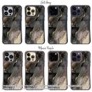 【Compos-Case】くすみカラーマーブル調 ブラック＆ゴールド