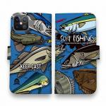 【手帳型】【FISH MAN】SURF FISHING Color! ブルー