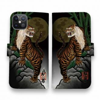【彫姫】【手帳型】虎　和彫りデザイン
