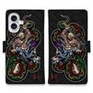 【彫姫】【手帳型】花和尚の蛇退治　和彫りデザイン