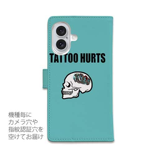 【彫姫】【手帳型】TATTOO HURTS ドクロ