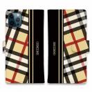 【Genuine】【手帳型】チェック柄　ベージュ＆ブラック