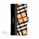 【Genuine】【手帳型】チェック柄　ベージュ＆ブラック