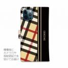 【Genuine】【手帳型】チェック柄　ベージュ＆ブラック
