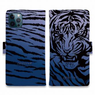 【Genuine】【手帳型】虎 タイガー ブルー