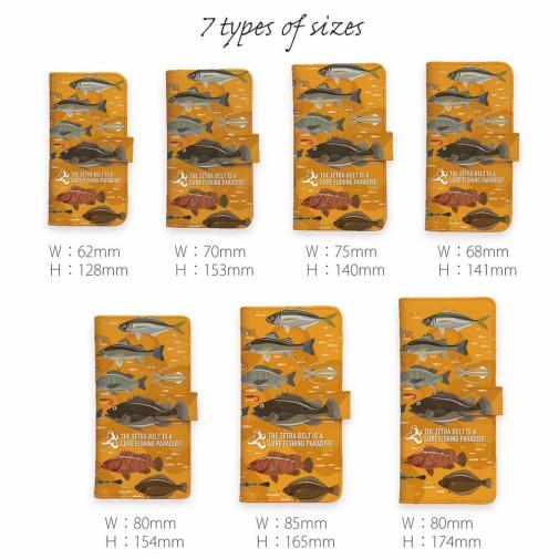 【手帳型】【FISH MAN】テトラ帯は釣り天国！ オレンジ