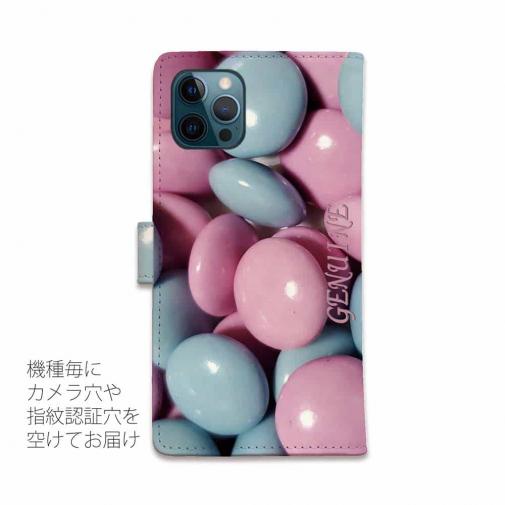 【Genuine】【手帳型】カラフル　チョコ　ブルー＆ピンク