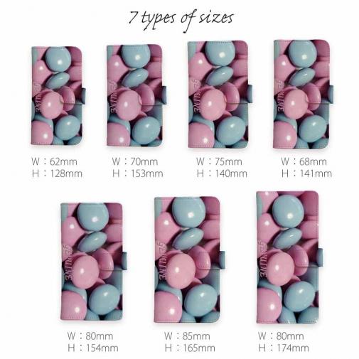 【Genuine】【手帳型】カラフル　チョコ　ブルー＆ピンク