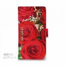 【Genuine】【手帳型】バラ（薔薇）　レッド
