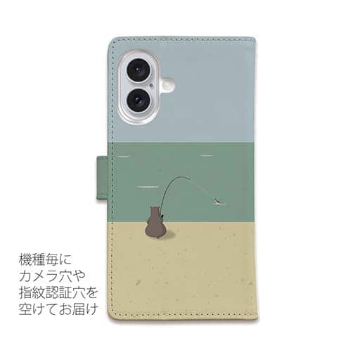 【手帳型】【FISH MAN】クマさんもフィッシング No1