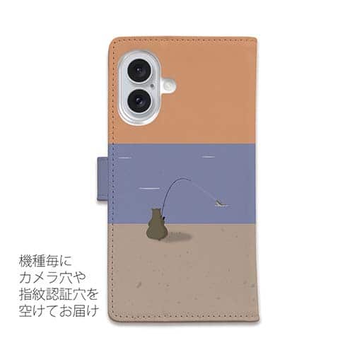 【手帳型】【FISH MAN】クマさんもフィッシング No2