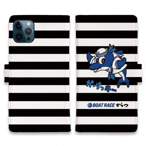 唐津ボート【手帳型】か・らっキー＆ロゴ Ver.ブラック