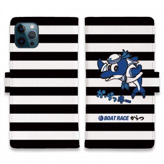 唐津ボート【手帳型】か・らっキー＆ロゴ Ver.ブラック