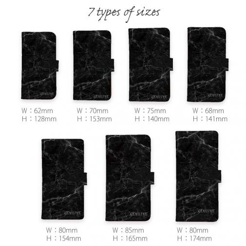 【Genuine】【手帳型】大理石　ブラック