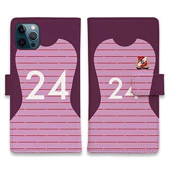 WIDE【手帳型】鹿島高校サッカー部 GKユニフォーム（ピンク） 背番号24