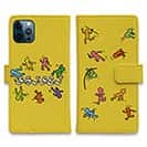 【手帳型】思斉中陸上部 ロゴ入りスマホケース イエロー