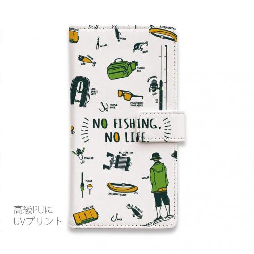 【手帳型】【釣りざんまい】釣りに行く道具_ホワイト