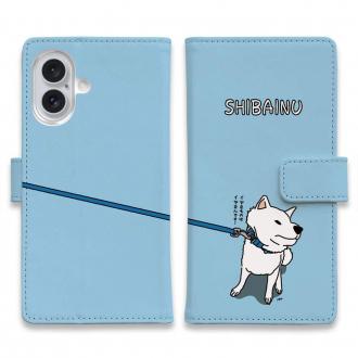 【手帳型】イヤイヤ柴犬【白柴】(wakat)