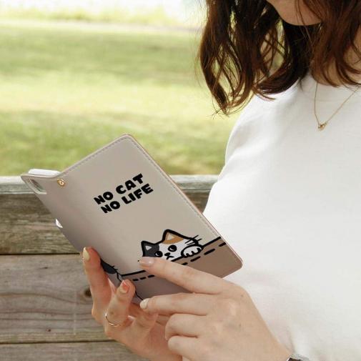 【手帳型】何か気になる三毛猫(wakat)