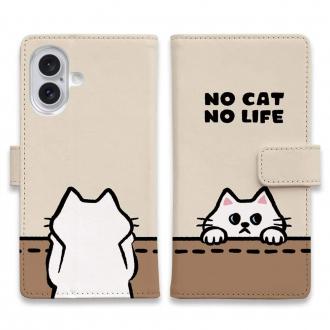 【手帳型】何か気になる白猫(wakat)