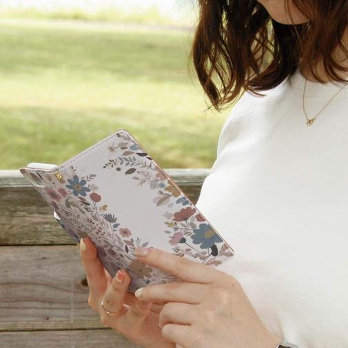 【手帳型】北欧くすみカラーの花