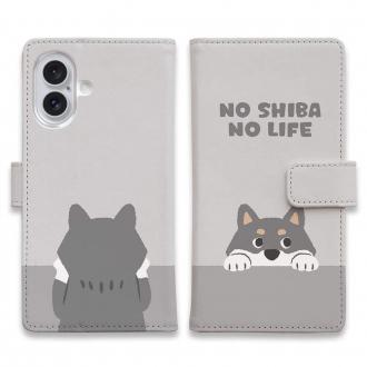 【手帳型】何か気になる柴犬_黒柴_くすみカラー(wakat)