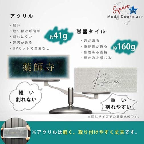 表札 長方形 Mode Doorplate Inc. 明朝体 文字アンティークゴールド