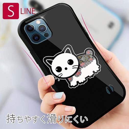 【S-LINE】【彫姫】TATTOO HURTS 猫（ブラック）　和彫りデザイン