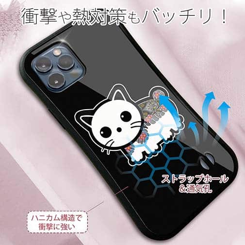 【S-LINE】【彫姫】TATTOO HURTS 猫（ブラック）　和彫りデザイン