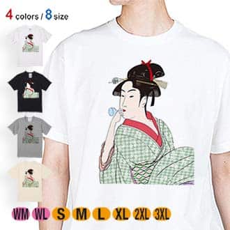 【Tシャツ】浮世絵　美人絵　その5 5.6oz Cotton:100%