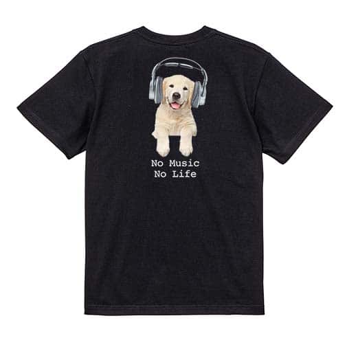 【Tシャツ】レトリバーだってNo Music No Life 5.6oz Cotton:100%