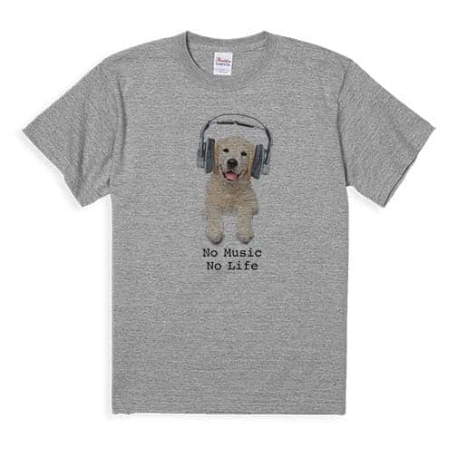 【Tシャツ】レトリバーだってNo Music No Life 5.6oz Cotton:100%