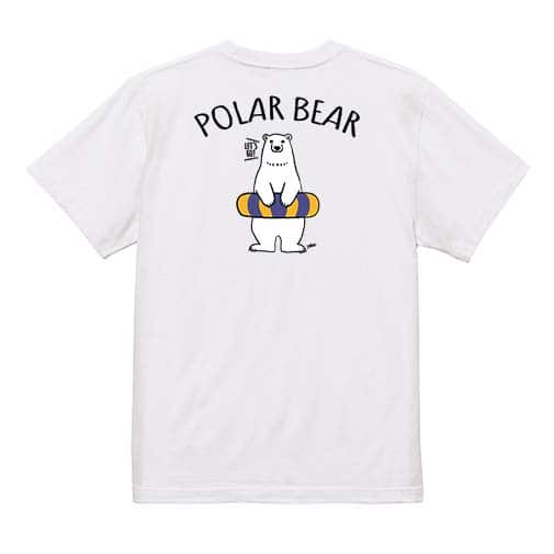 【Tシャツ】シロクマさんと浮き輪(wakat) 5.6oz Cotton:100%