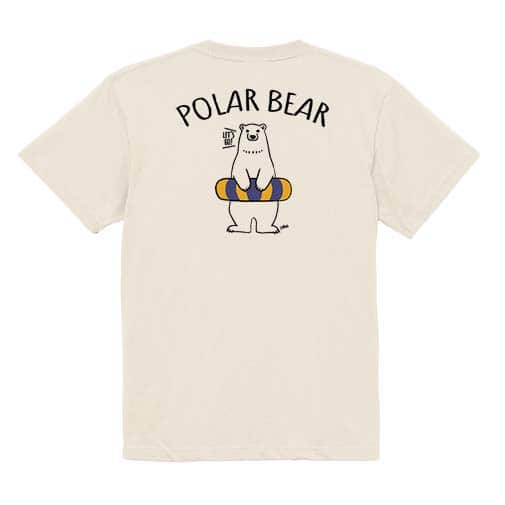 【Tシャツ】シロクマさんと浮き輪(wakat) 5.6oz Cotton:100%