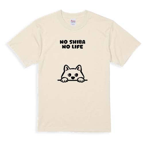【Tシャツ】何か気になる柴犬_白柴(wakat) 5.6oz Cotton:100%