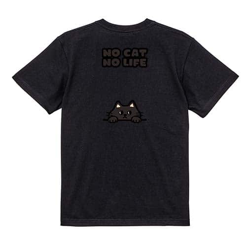 【Tシャツ】何か気になる黒猫(wakat) 5.6oz Cotton:100%