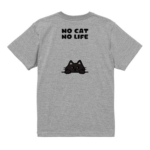 【Tシャツ】何か気になる黒猫(wakat) 5.6oz Cotton:100%
