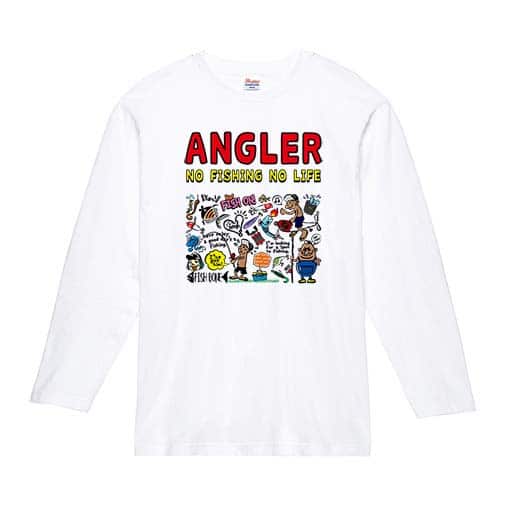 【長袖Tシャツ】【釣りざんまい】釣りをするんです_カラフル　横書き 5.6oz Cotton:100%