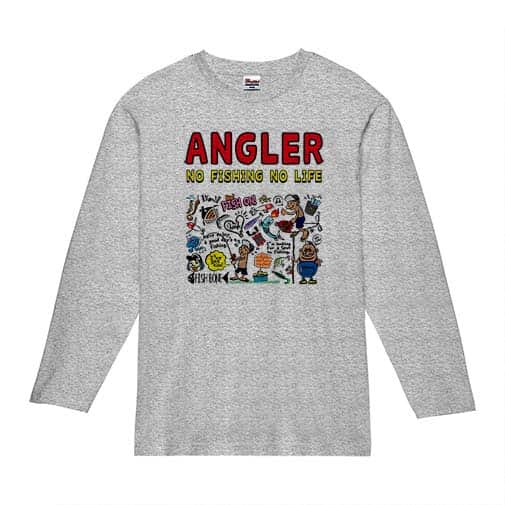 【長袖Tシャツ】【釣りざんまい】釣りをするんです_カラフル　横書き 5.6oz Cotton:100%