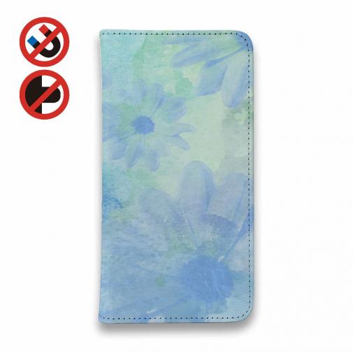 【手帳型ベルトなし】【Stick Case】ウォーターフラワー　ブルー