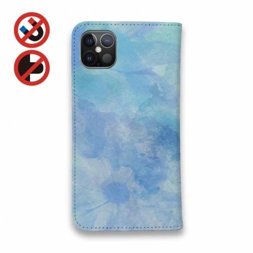 【手帳型ベルトなし】【Stick Case】ウォーターフラワー　ブルー