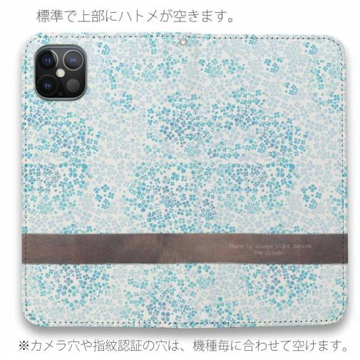 【手帳型ベルトなし】【Stick Case】紫陽花(あじさい)　ブルー