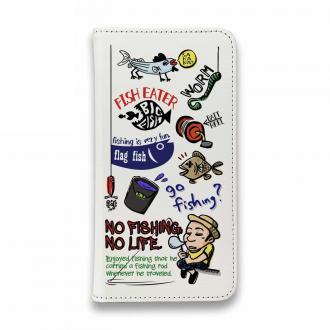 【手帳型ベルトなし】【Stick Case】【釣りざんまい】 釣り好きですがなにか?_カラフル