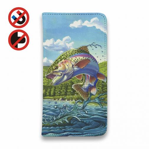 【八百板浩司】【手帳型ベルトなし】【Stick Case】Leaping Rainbow レインボートラウト