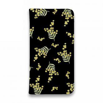 【手帳型ベルトなし】【Stick Case】ミモザ（ブラック）