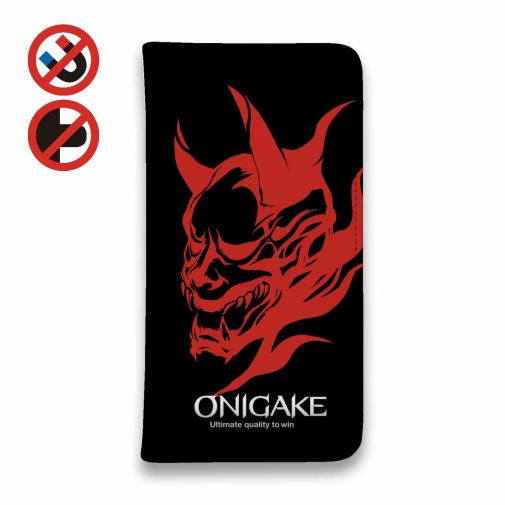【手帳型ベルトなし】【Stick Case】鬼掛　般若バージョン・ブラック