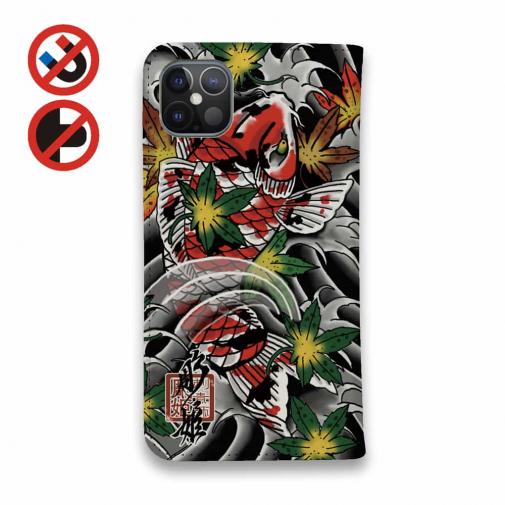 【彫姫】【手帳型ベルトなし】【Stick Case】錦鯉